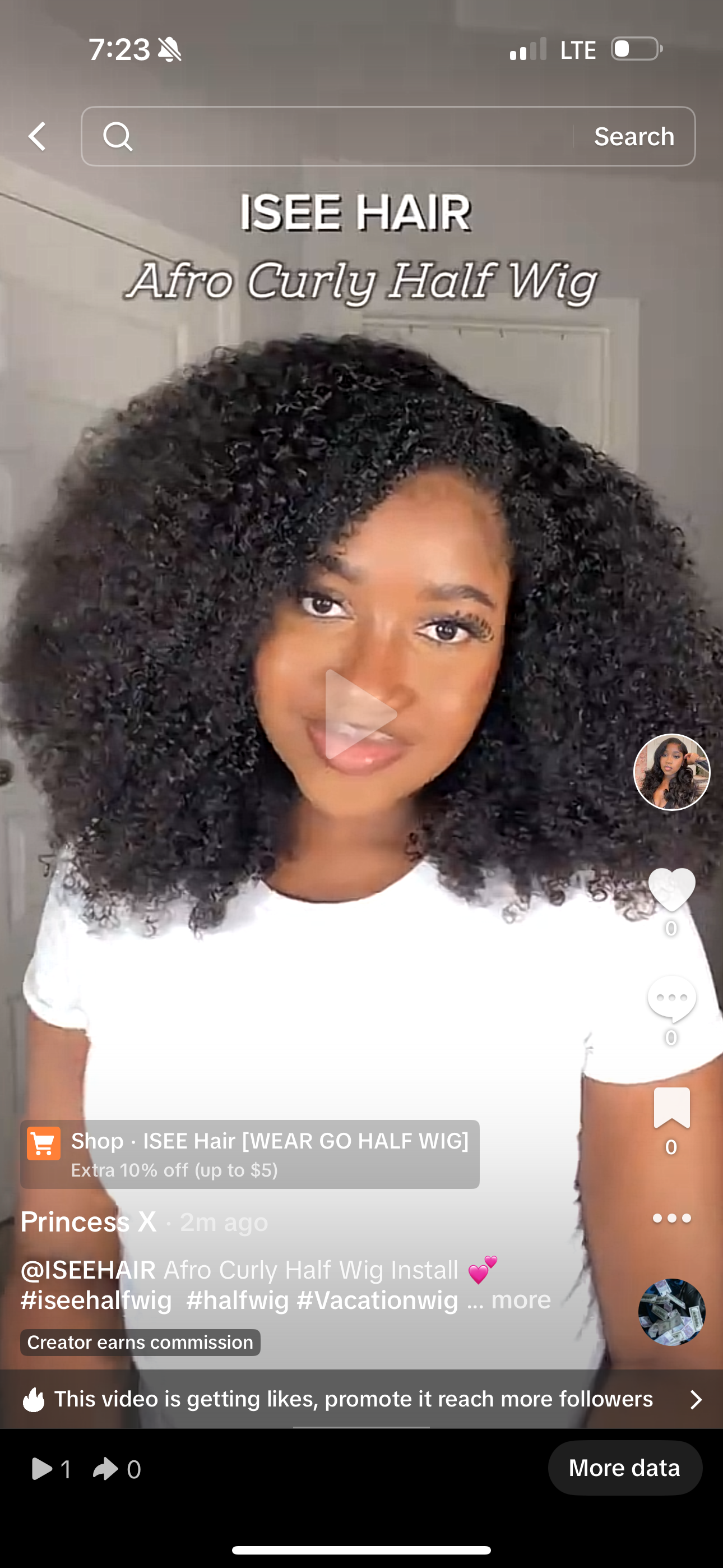 Isee Hair Half Wig